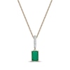 Thumbnail Image 1 of Emerald & Diamond Accent Necklace 10K Yellow Gold 18&quot;