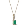 Thumbnail Image 2 of Emerald & Diamond Accent Necklace 10K Yellow Gold 18&quot;