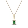 Thumbnail Image 3 of Emerald & Diamond Accent Necklace 10K Yellow Gold 18&quot;