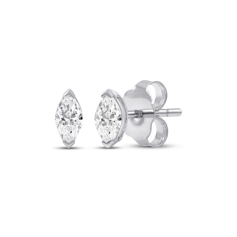 Main Image 1 of Marquise-Cut Diamond Solitaire Stud Earrings 1/5 ct tw 14K White Gold (I/I1)