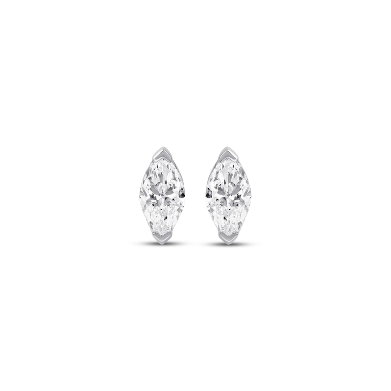 Main Image 2 of Marquise-Cut Diamond Solitaire Stud Earrings 1/5 ct tw 14K White Gold (I/I1)