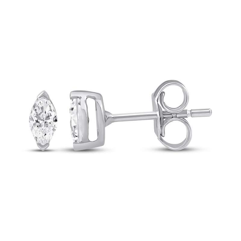 Main Image 3 of Marquise-Cut Diamond Solitaire Stud Earrings 1/5 ct tw 14K White Gold (I/I1)