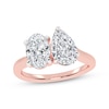 Thumbnail Image 1 of Toi et Moi Pear-Shaped & Oval-Cut Lab-Grown Diamond Engagement Ring 2 ct tw 14K Rose Gold