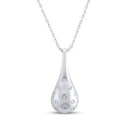 STUDIO BY KAY Diamond Scatter Teardrop Necklace 1/6 ct tw Sterling Silver 18&quot;