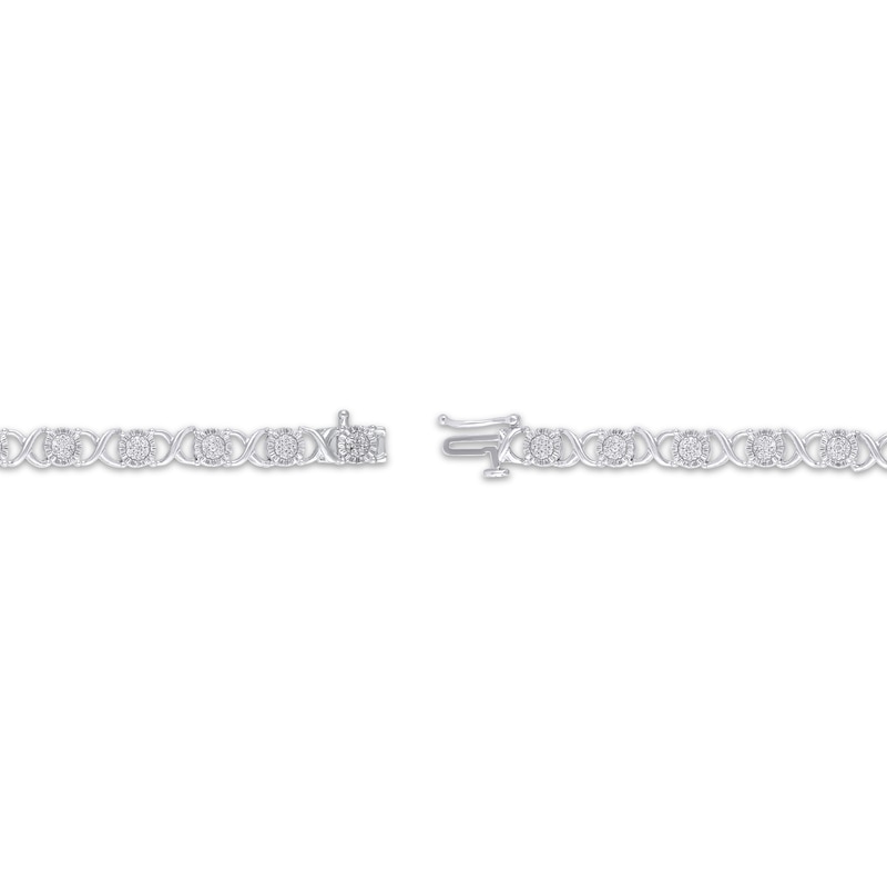 Main Image 3 of Multi-Diamond &quot;XO&quot; Bracelet 1/2 ct tw Sterling Silver 7&quot;