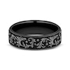 Thumbnail Image 3 of Now + Forever Men's Scrollwork Pattern Wedding Band Black Matte Titanium 6.5mm