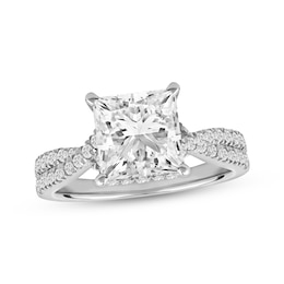 Now + Forever Princess-Cut Lab-Grown Diamond Hidden Halo Engagement Ring 3 ct tw 14K White Gold