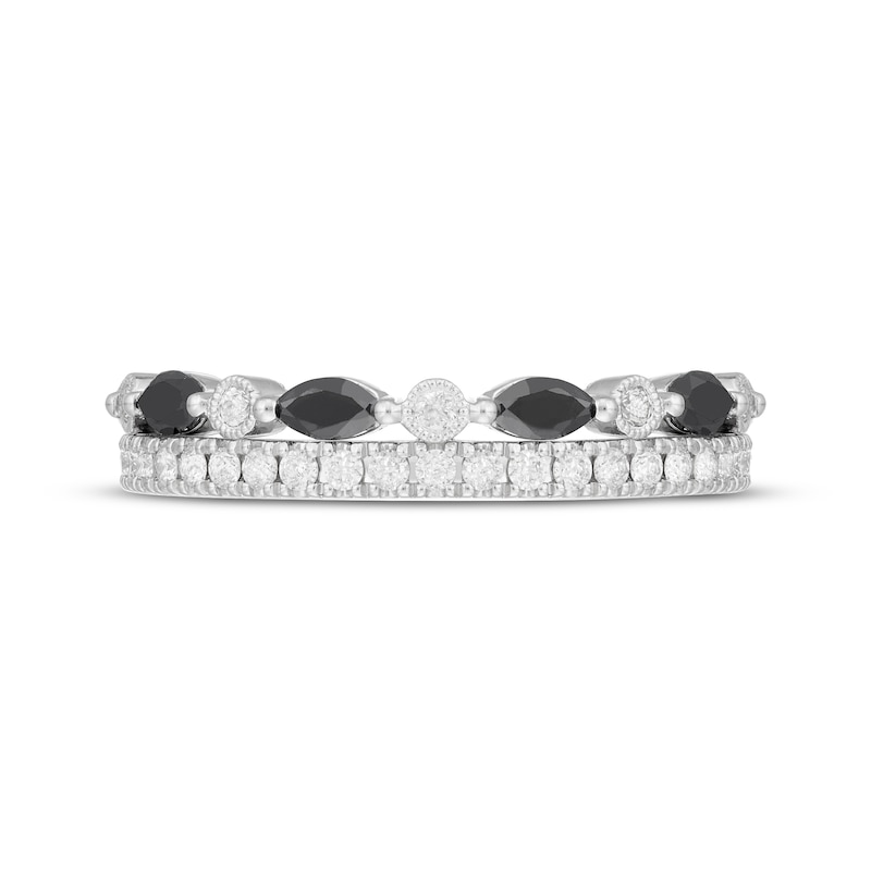 Main Image 3 of Neil Lane Black & White Diamond Wedding Band 3/4 ct tw Marquise & Round-cut 14K White Gold