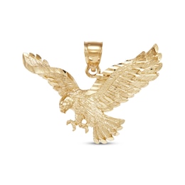 Men's Diamond-Cut Eagle Charm 10K Yellow Gold