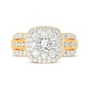 Thumbnail Image 3 of Multi-Diamond Center Cushion Frame Engagement Ring 2 ct tw 10K Yellow Gold