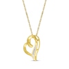 Thumbnail Image 1 of Diamond Accent Tilted Heart Necklace 10K Yellow Gold 18"