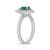 Thumbnail Image 2 of Neil Lane Pear-Shaped Natural Emerald & Diamond Double Halo Engagement Ring 1/2 ct tw 14K White Gold