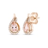 Thumbnail Image 1 of Pear-Shaped Morganite & White Lab-Created Sapphire Earrings 10K Rose Gold