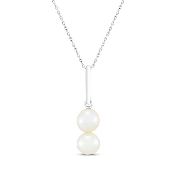 Cultured Pearl Drop Necklace Sterling Silver 18"