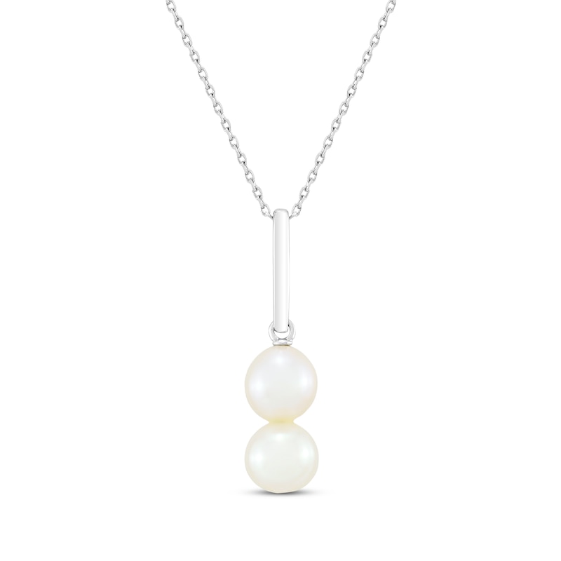 Main Image 1 of Cultured Pearl Drop Necklace Sterling Silver 18&quot;