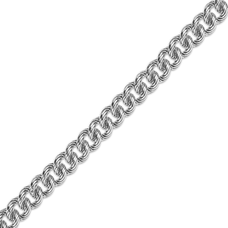 Solid Textured Curb Chain Necklace 7.71mm Sterling Silver 22"