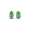 Thumbnail Image 2 of Oval-Cut Emerald Solitaire Stud Earrings 14K Yellow Gold