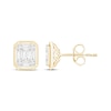 Thumbnail Image 1 of Baguette & Round-Cut Multi-Diamond Bezel-Look Stud Earrings 1/4 ct tw 10K Yellow Gold