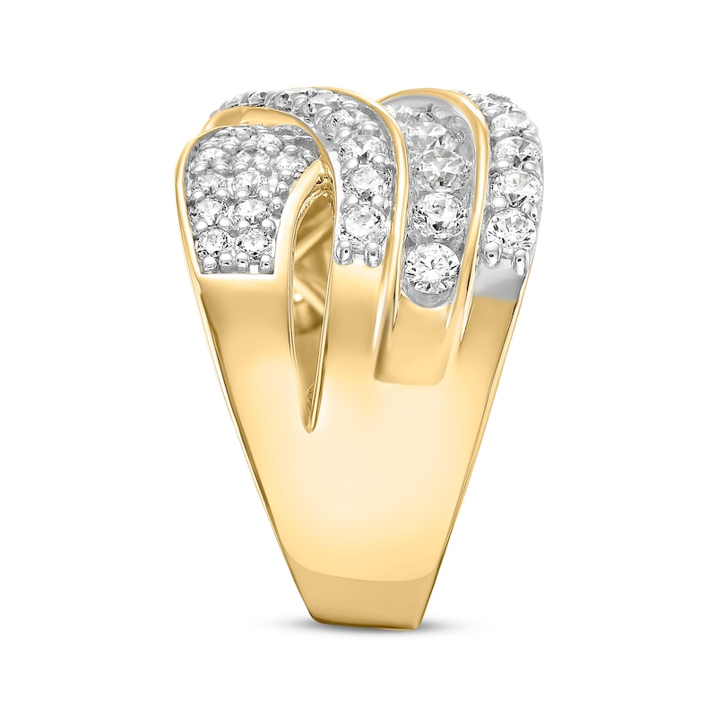 Lab-Created Diamonds by KAY Crossover Fashion Ring 2 ct tw 10K Yellow Gold