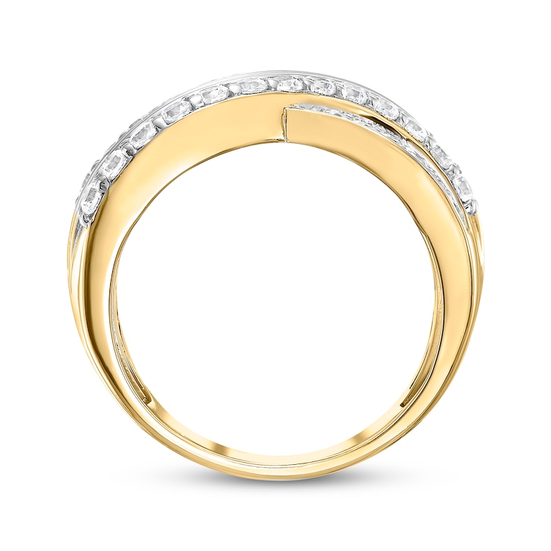 Lab-Created Diamonds by KAY Crossover Fashion Ring 2 ct tw 10K Yellow Gold