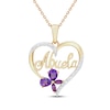 Thumbnail Image 1 of Amethyst & Diamond &quot;Abuela&quot; Heart Necklace 1/10 ct tw 14K Yellow Gold 18&quot;