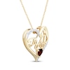 Thumbnail Image 2 of Garnet & Diamond &quot;Te Amo&quot; Heart Necklace 1/10 ct tw 14K Yellow Gold 18&quot;