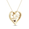 Thumbnail Image 3 of Garnet & Diamond &quot;Te Amo&quot; Heart Necklace 1/10 ct tw 14K Yellow Gold 18&quot;