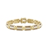 Thumbnail Image 1 of Men's Brown & White Diamond Link Bracelet 2-1/2 ct tw 10K Yellow Gold 8.5&quot;