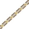 Thumbnail Image 2 of Men's Brown & White Diamond Link Bracelet 2-1/2 ct tw 10K Yellow Gold 8.5&quot;