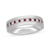 Thumbnail Image 1 of Neil Lane Men's Natural Ruby & Diamond Wedding Band 1/6 ct tw 14K White Gold