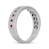 Thumbnail Image 2 of Neil Lane Men's Natural Ruby & Diamond Wedding Band 1/6 ct tw 14K White Gold