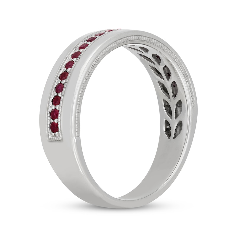 Main Image 2 of Neil Lane Men's Natural Ruby Wedding Band 14K White Gold