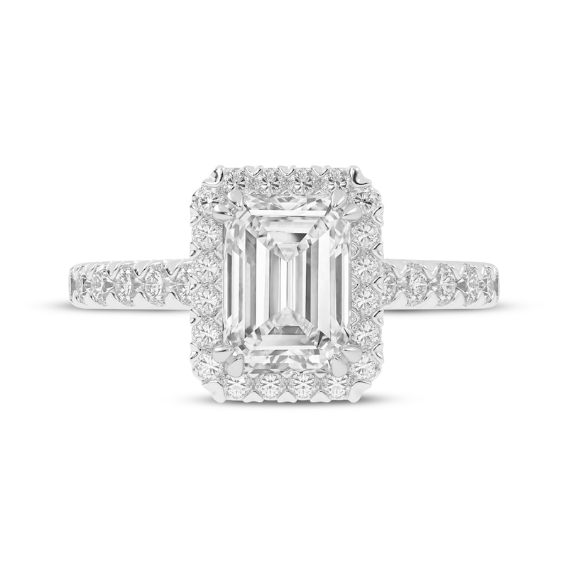 Lab-Created Diamonds by KAY Emerald-Cut Halo Engagement Ring 1-1/2 ct tw 14K White Gold