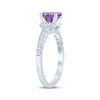 Thumbnail Image 2 of Oval-Cut Amethyst & Diamond Engagement Ring 1/2 ct tw 14K White Gold