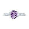 Thumbnail Image 3 of Oval-Cut Amethyst & Diamond Engagement Ring 1/2 ct tw 14K White Gold