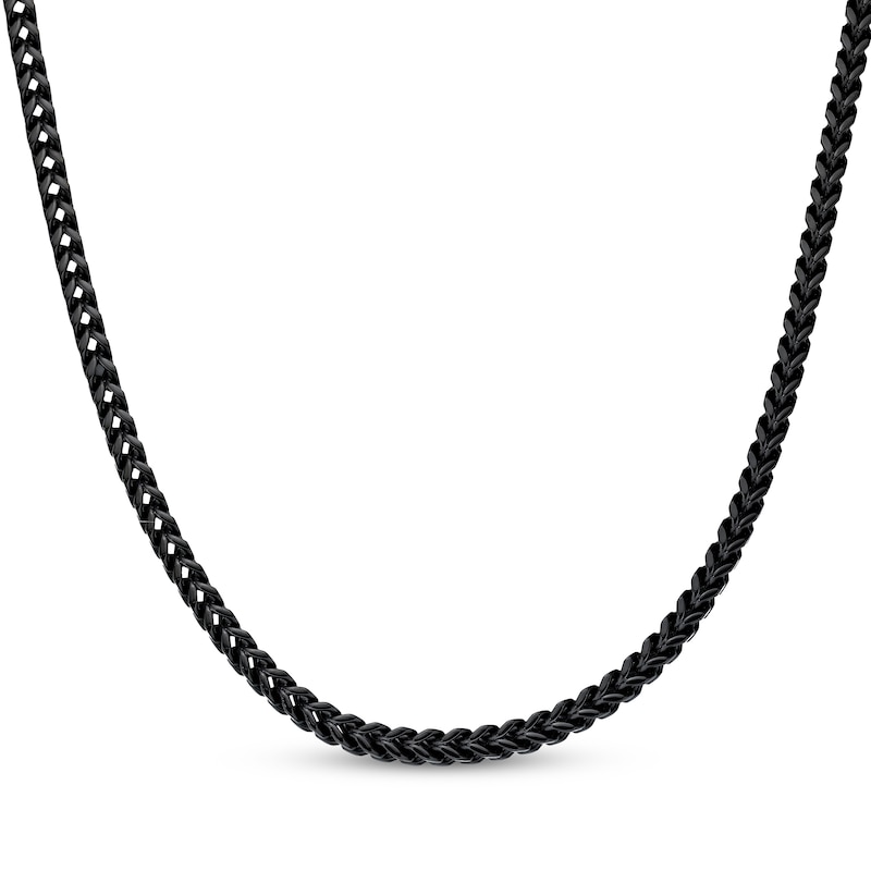 Main Image 2 of Foxtail Chain Necklace & Bracelet Set 6mm Black Ion-Plated Stainless Steel