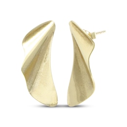 Wavy Wing Earrings 10K Yellow Gold