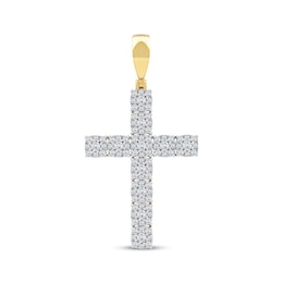 Multi-Diamond Cross Charm 2 ct tw 10K Yellow Gold