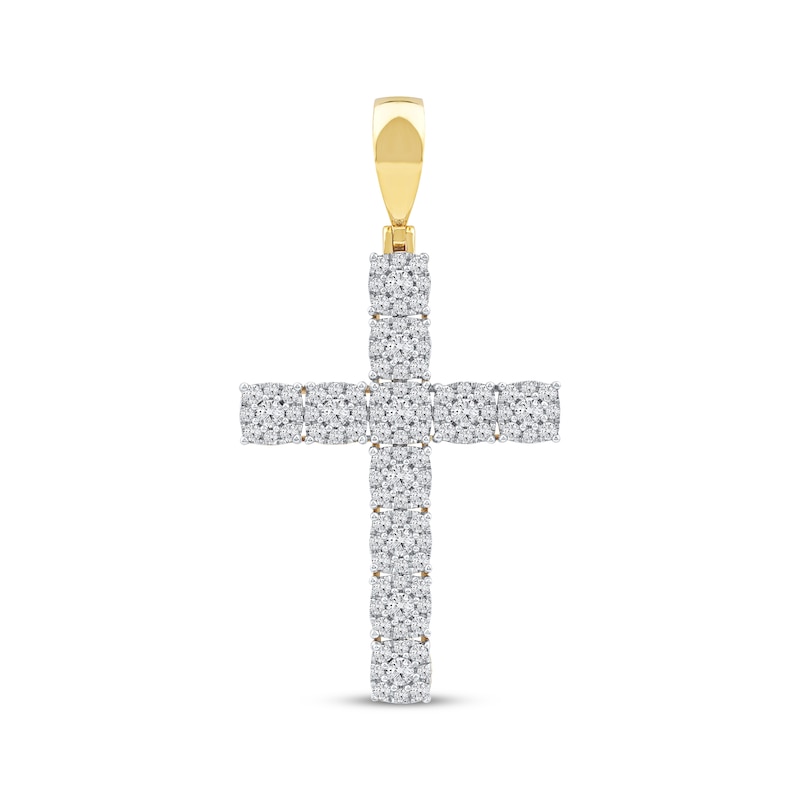 Main Image 1 of Multi-Diamond Cross Charm 2 ct tw 10K Yellow Gold