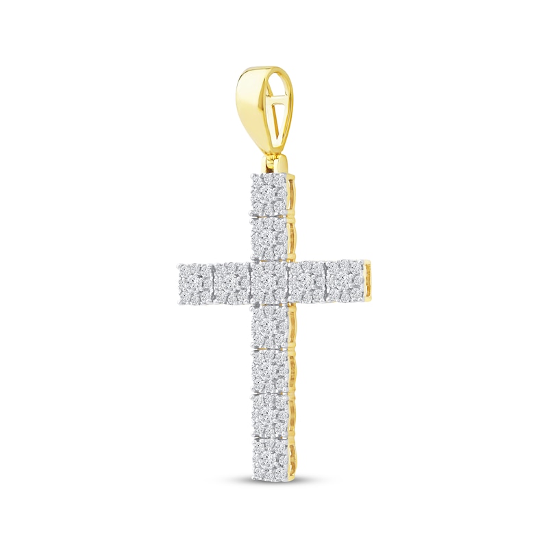 Main Image 2 of Multi-Diamond Cross Charm 2 ct tw 10K Yellow Gold