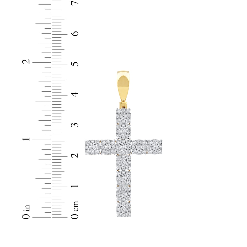 Main Image 5 of Multi-Diamond Cross Charm 2 ct tw 10K Yellow Gold