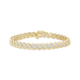 Lab-Grown Diamonds by KAY S-Link Bracelet 3 ct tw 10K Yellow Gold 7&quot;