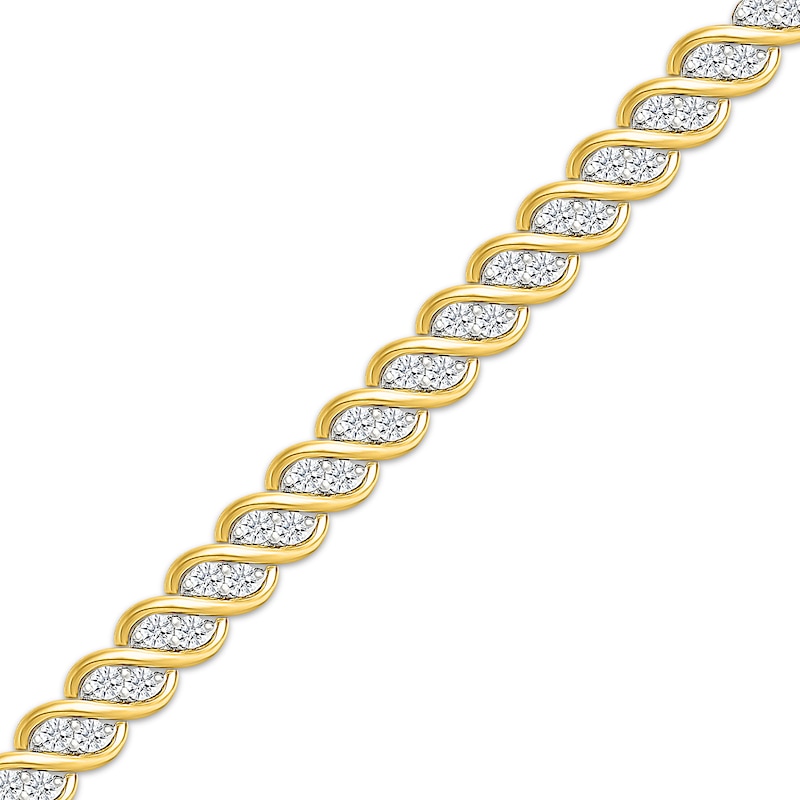 Lab-Grown Diamonds by KAY S-Link Bracelet 3 ct tw 10K Yellow Gold 7"