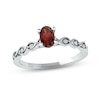 Thumbnail Image 1 of Garnet & Diamond Ring 1/15 ct tw 10K White Gold