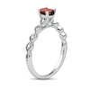 Thumbnail Image 2 of Garnet & Diamond Ring 1/15 ct tw 10K White Gold