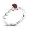 Thumbnail Image 4 of Garnet & Diamond Ring 1/15 ct tw 10K White Gold