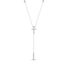 Thumbnail Image 1 of Diamond Cross Y-Drop Necklace 1/5 ct tw 10K White Gold 18&quot;