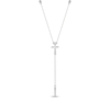 Thumbnail Image 2 of Diamond Cross Y-Drop Necklace 1/5 ct tw 10K White Gold 18&quot;