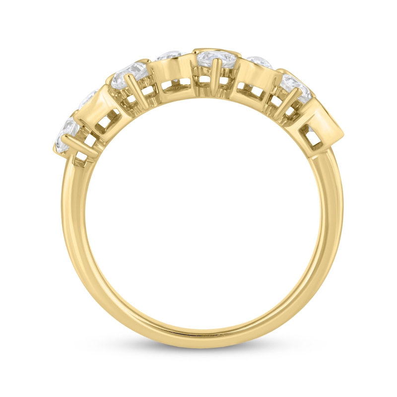 Main Image 3 of Now + Forever Lab-Grown Diamonds Pear-Shaped Alternating Anniversary Ring 1-5/8 ct tw 14K Yellow Gold