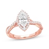 Thumbnail Image 1 of Lab-Grown Diamonds by KAY Marquise-Cut Halo Engagement Ring 1-1/4 ct tw 14K Rose Gold